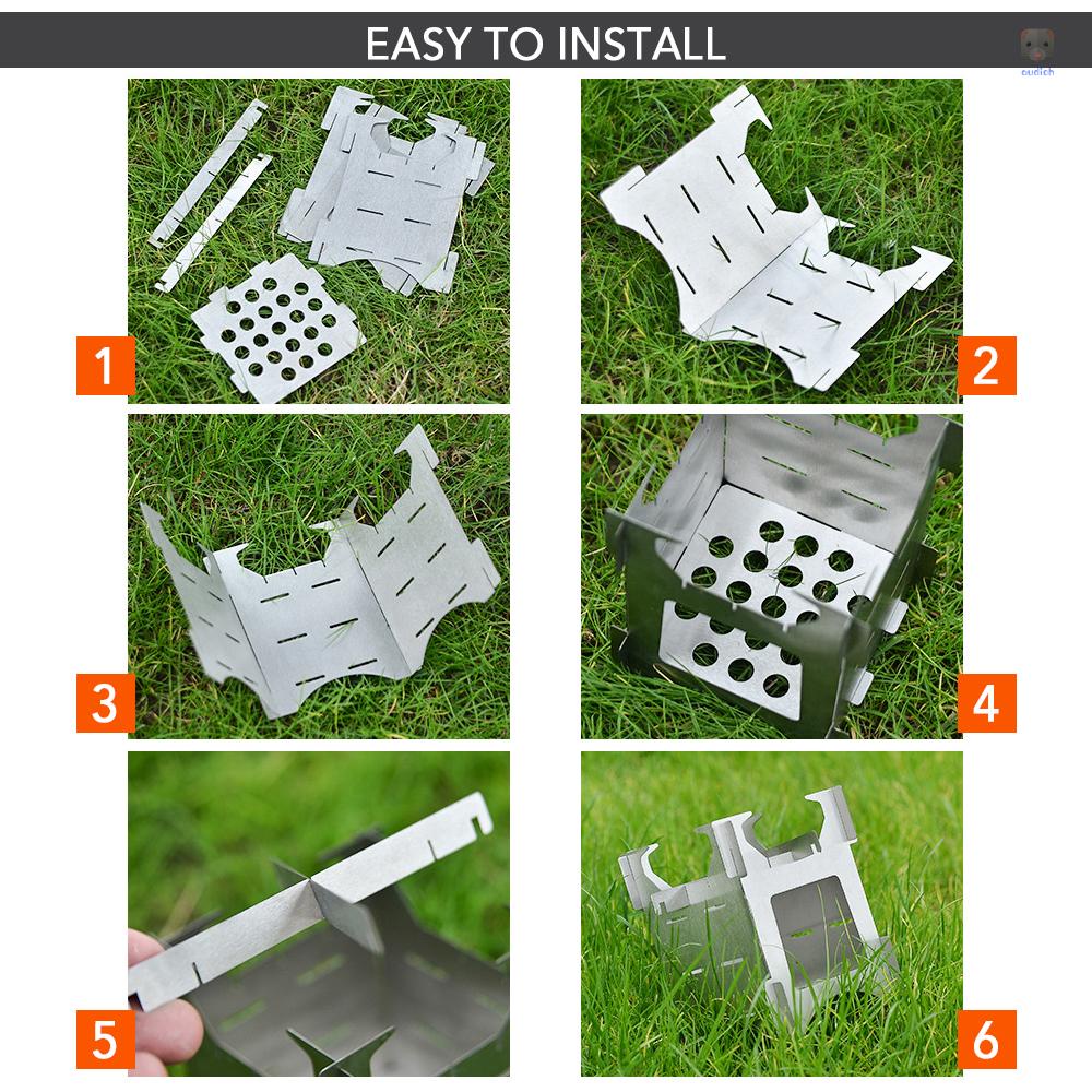 Bếp Lò Bằng Thép Không Gỉ Gọn Nhẹ Có Thể Gấp Gọn Tiện Dụng Mang Theo Du Lịch Dã Ngoại