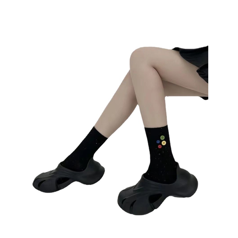 Vớ Ống Vừa Họa Tiết Chấm Bi Phối Nút Nhiều Màu Sắc Thời Trang Xuân Hè Cho Nữ