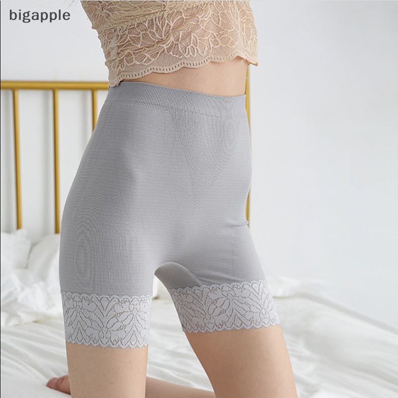 Bigapple Quần Short Legging Ngắn Lưng Cao Mỏng Không Đường May Viền Ren Chống Ánh Sáng Mùa Hè An Toàn Dành Cho Bạn Nữ RDG