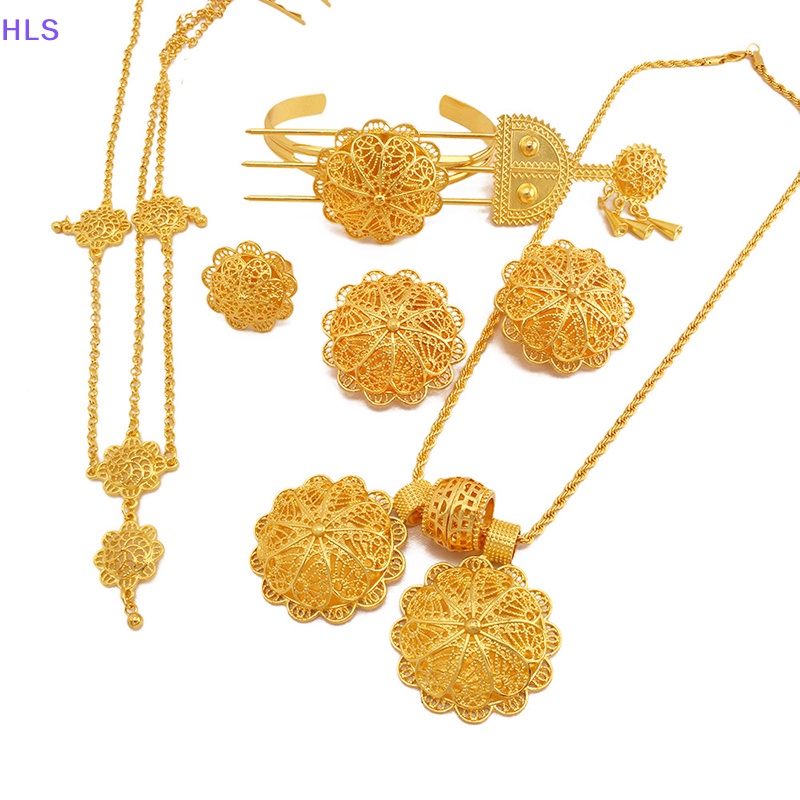 Bộ Trang Sức Màu Vàng Đồng Phong Cách Châu Phi Thời Trang Cho Nữ