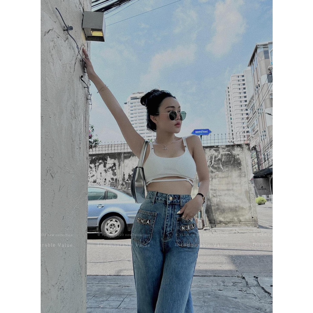 Áo bra mix 2 dây gân trơn 90#61197