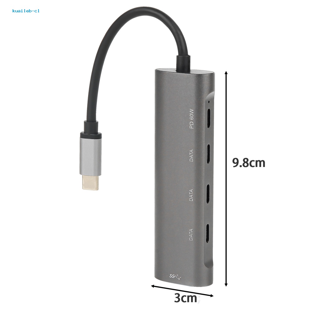 Bộ Chia Cổng USB 3.0 Type-C Bằng Hợp Kim Nhôm Cho Laptop