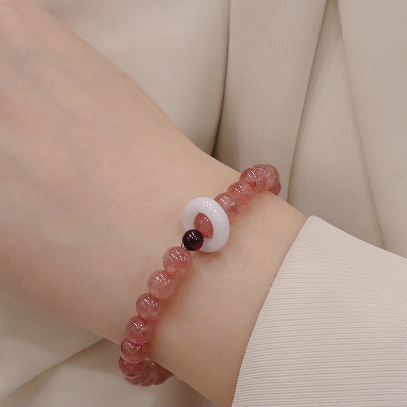 {Hàng Mới Về!} Hàng Mới Về!} Đầm Không Tay Thời Trang Mùa HèVòng Tay Pha Lê Hình Trái Dâu Xinh Xắn Cho Nữ