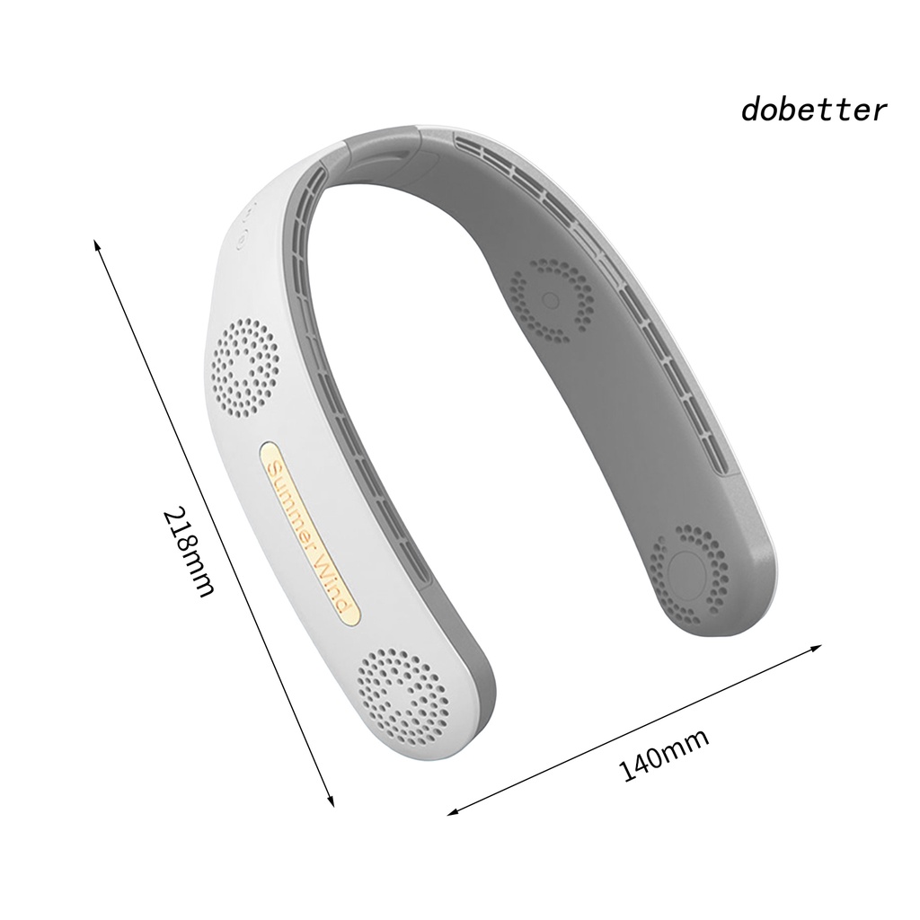 Quạt Sạc Micro USB Đeo Cổ Không Cánh 3 Cấp Độ Tiếng Ồn Nhỏ Gọn Có Thể Điều Chỉnh Dành Cho Hoạt Động Ngoài Trời