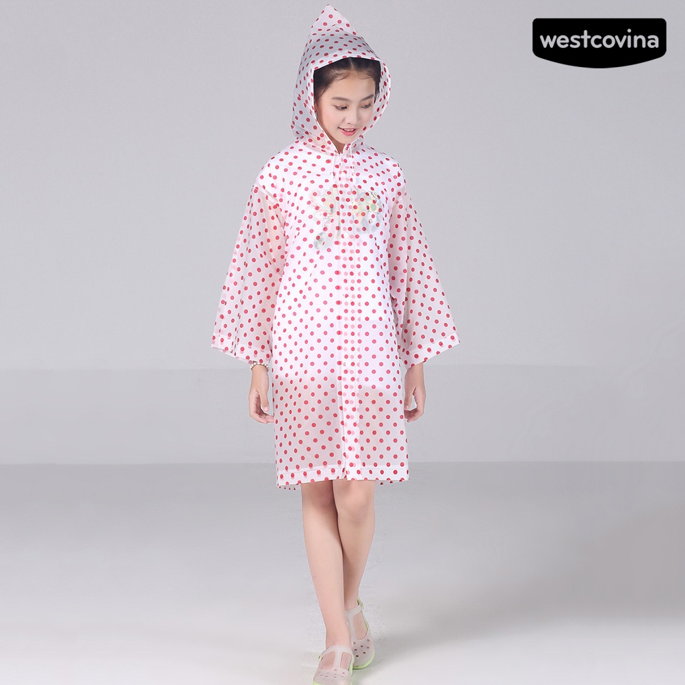[COD]☁Áo Mưa Chấm Bi Có Mũ Trùm Tiện Lợi Dành Cho Bé