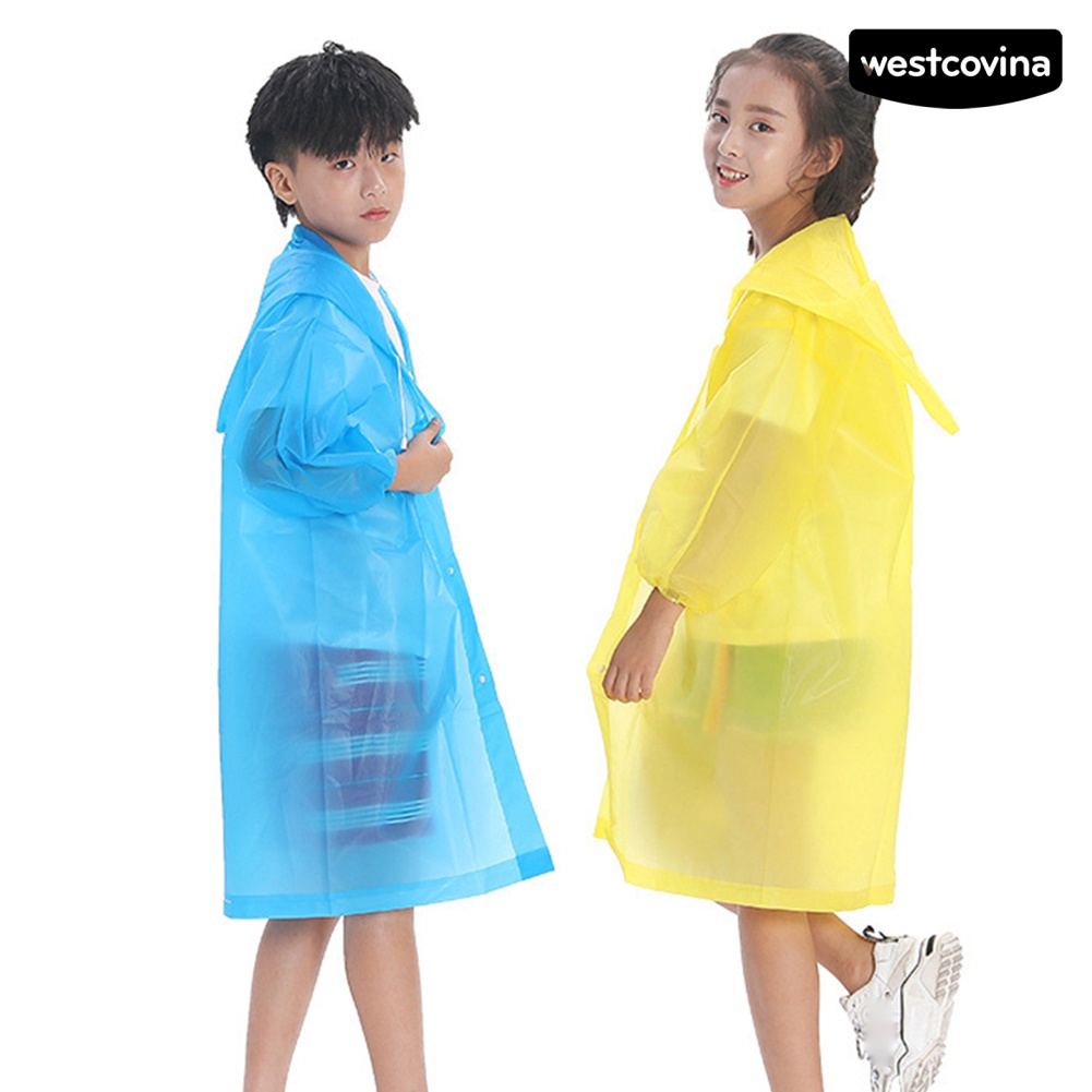 [COD]☁Áo Mưa EVA Dáng Dài Có Mũ Trùm Che Phủ Toàn Diện Dành Cho Bé Trai Gái