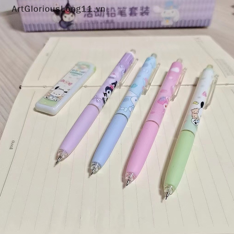 SANRIO 1 Bộ Bút Chì Cơ Tự Động Họa Tiết Hoạt Hình Dễ Thương Cho Học Sinh