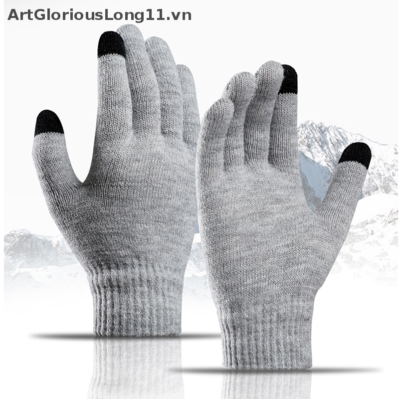 Găng Tay Dệt Kim Màu Sắc Trơn Chất Lượng Cao Có Thể Dùng Màn Hình Cảm Ứng