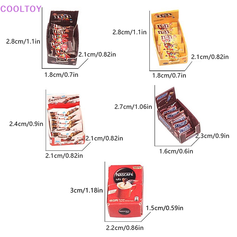 1 Set Mô Hình Ly Cà Phê / Socola / Thức Ăn Vặt Trang Trí Nhà Búp Bê 1: 12