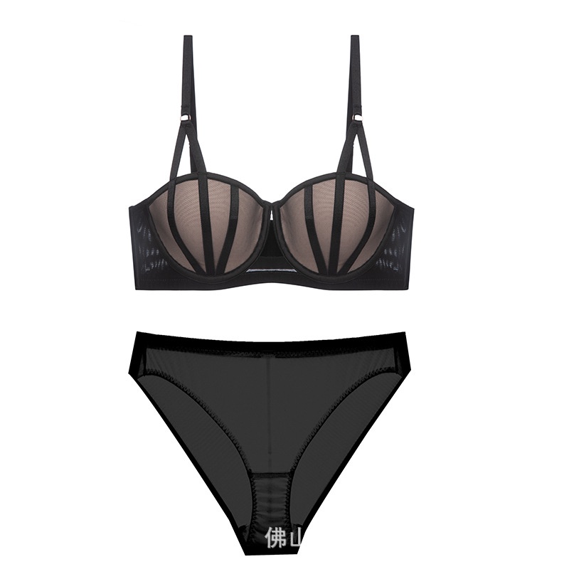 Set Áo Lót Nâng Ngực + Quần Lót Thiết Kế Mỏng Quyến Rũ Thời Trang Theo Phong Cách Pháp Cho Nữ