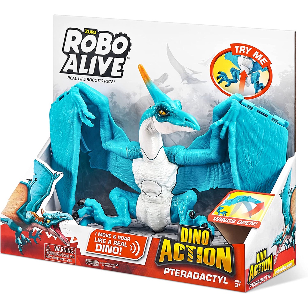 Đồ Chơi Mô Hình Chúa Tể Bầu Trời Khủng Long Pterodactyl - Zuru Robo Alive 7173 - Xanh Biển