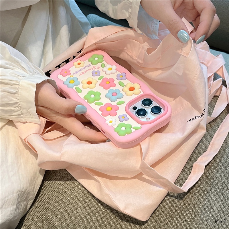 Ốp Điện Thoại Silicon Dẻo Họa Tiết Hoa Nhiều Màu Xinh Xắn Cho IPhone14ProMax 13ProMax IP12 Pro MAX / i11 IPhone14 / 13Pro