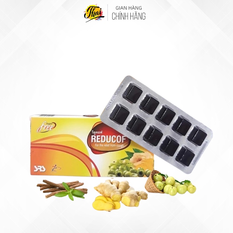 Kẹo ngậm ho thảo ḋược Reducof hộp 10 viên Thái Lan