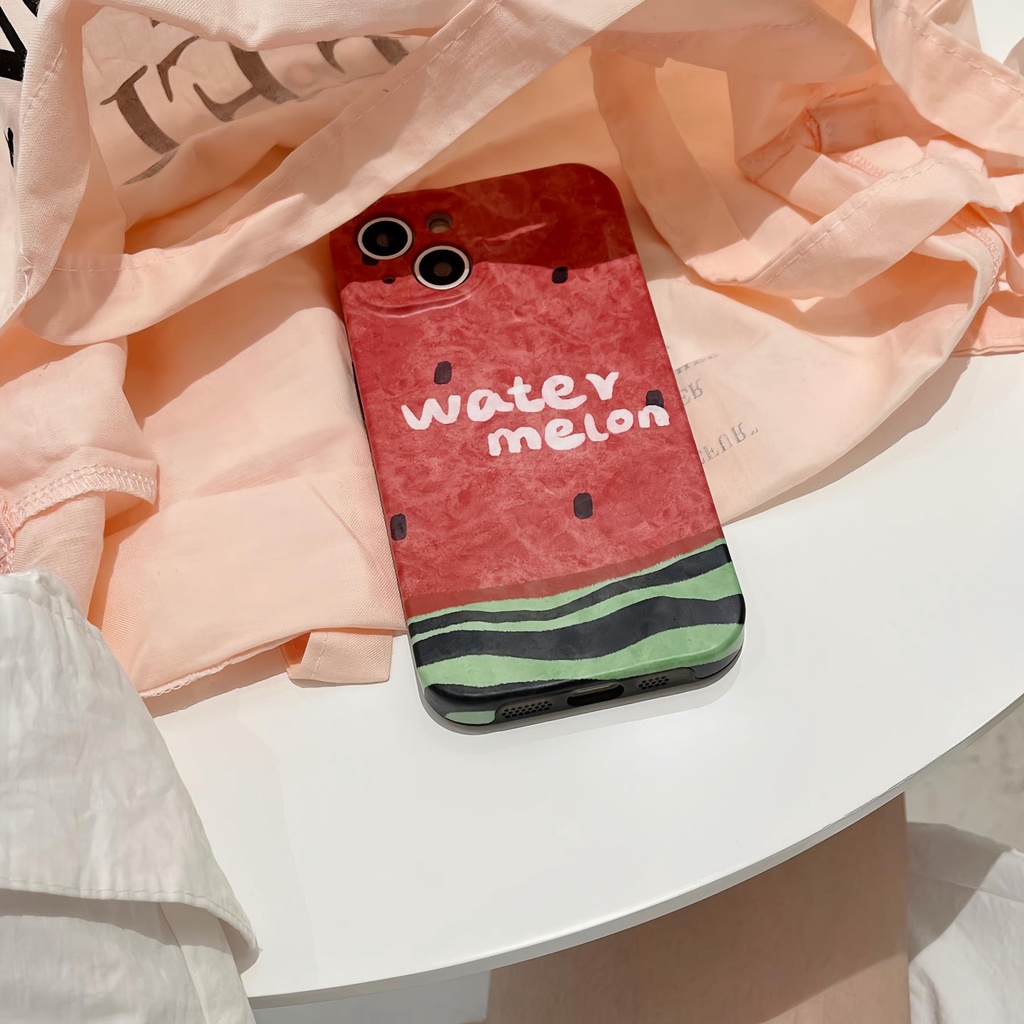 Ốp Điện Thoại PC Cứng Chống Sốc Họa Tiết Dưa Hấu Cho iPhone 13 12 11 14 Pro Max