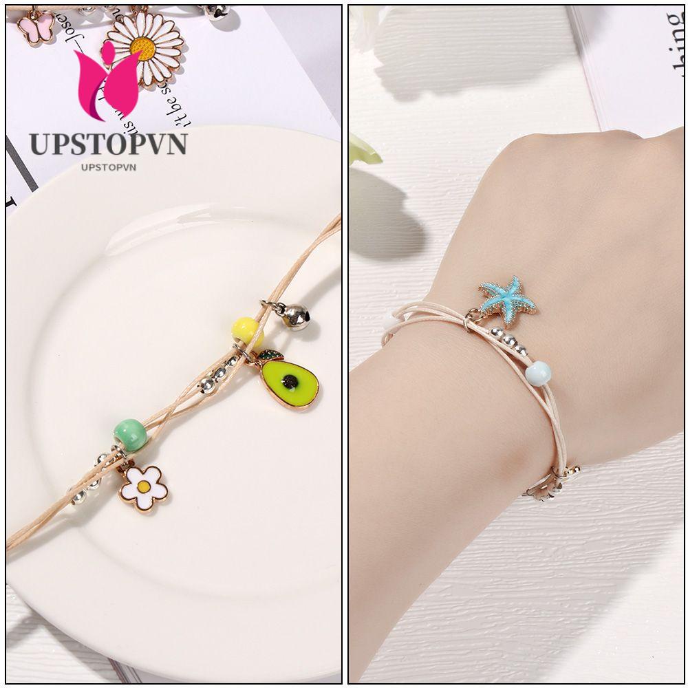 Vòng Đeo Tay Dây Bện Phối Hạt Thời Trang Cho Nữ