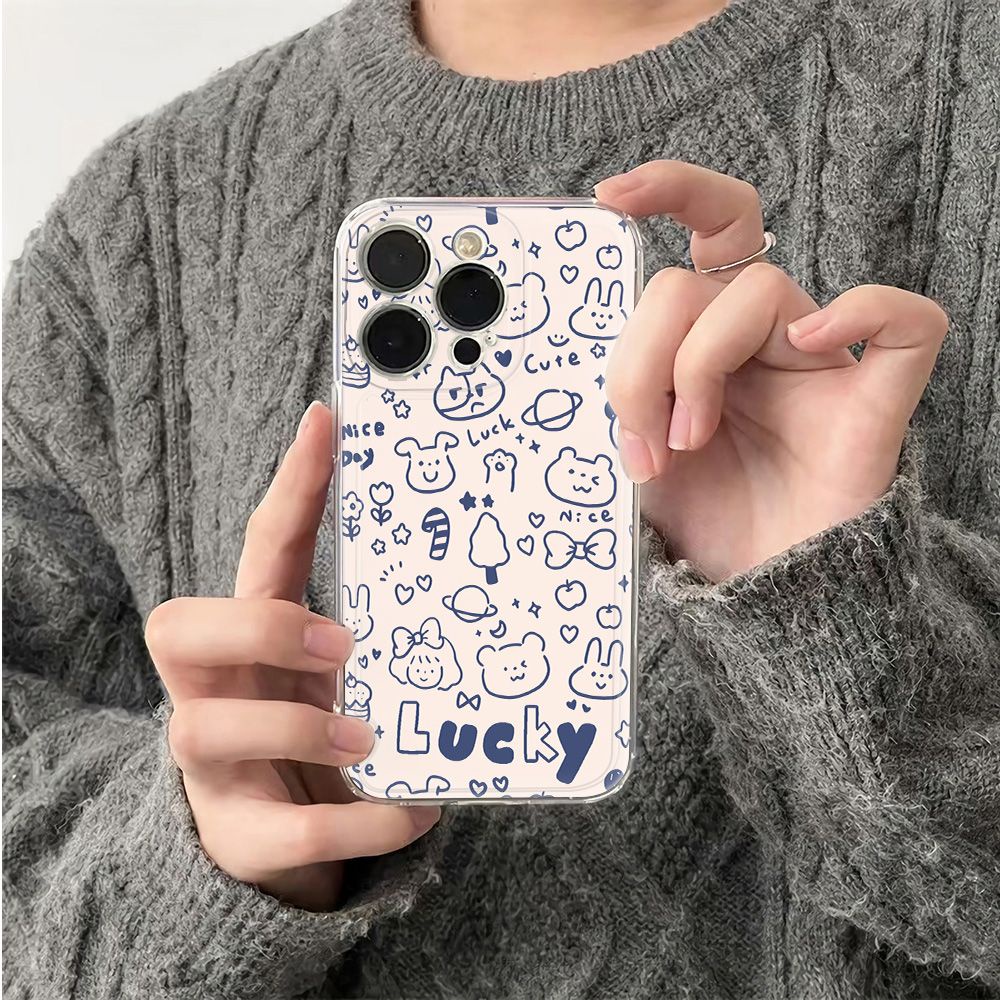 ✅Ốp Điện Thoại Dẻo Họa Tiết Graffiti Đơn Giản Chống Sốc Cho iPhone12plus 13 JGFU 11786In 14pro max