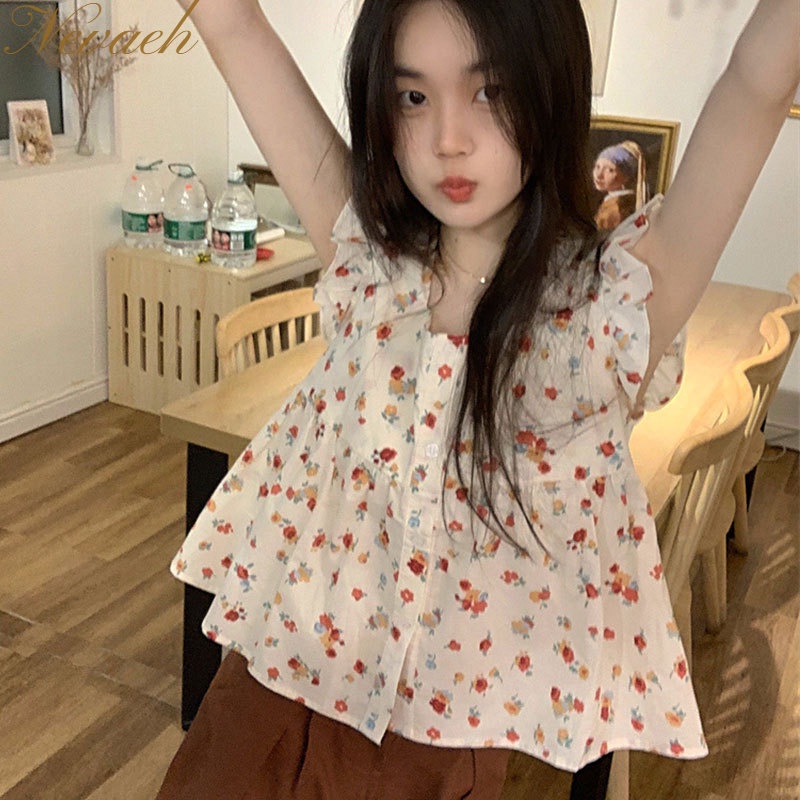 Áo Sơ Mi Họa Tiết Hoa Thời Trang Mùa Hè Cho Nữ