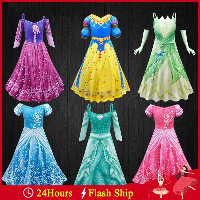 Đầm Hóa Trang Công Chúa Disney Rapunzel Jasmine Cho Bé Gái 2-10 Tuổi
