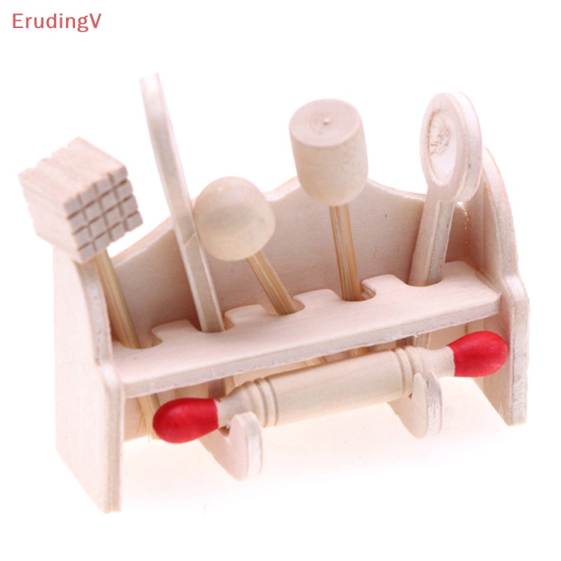 [ErudingV] 1 Bộ Phụ Kiện Nhà Búp Bê Gồm Thìa Và Giá Đựng Đồ Dùng Nhà Bếp Trang Trí Nhà Búp Bê [Mới]