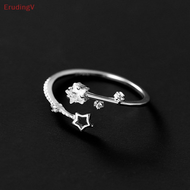 [ErudingV] Nhẫn Hở Đính Đá Zircon Ngôi Sao Lấp Lánh Có Thể Điều Chỉnh Thời Trang Đa Năng Trang Sức Cưới [Mới]