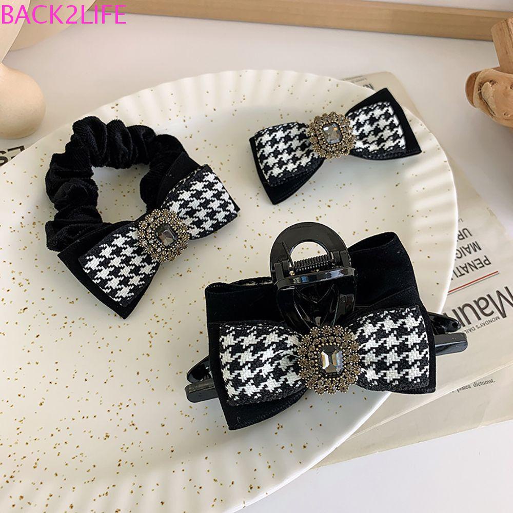 Dây Buộc Tóc Đuôi Ngựa Thắt Nơ Họa Tiết Kẻ Sọc Caro Phong Cách Retro Cho Nữ 2life