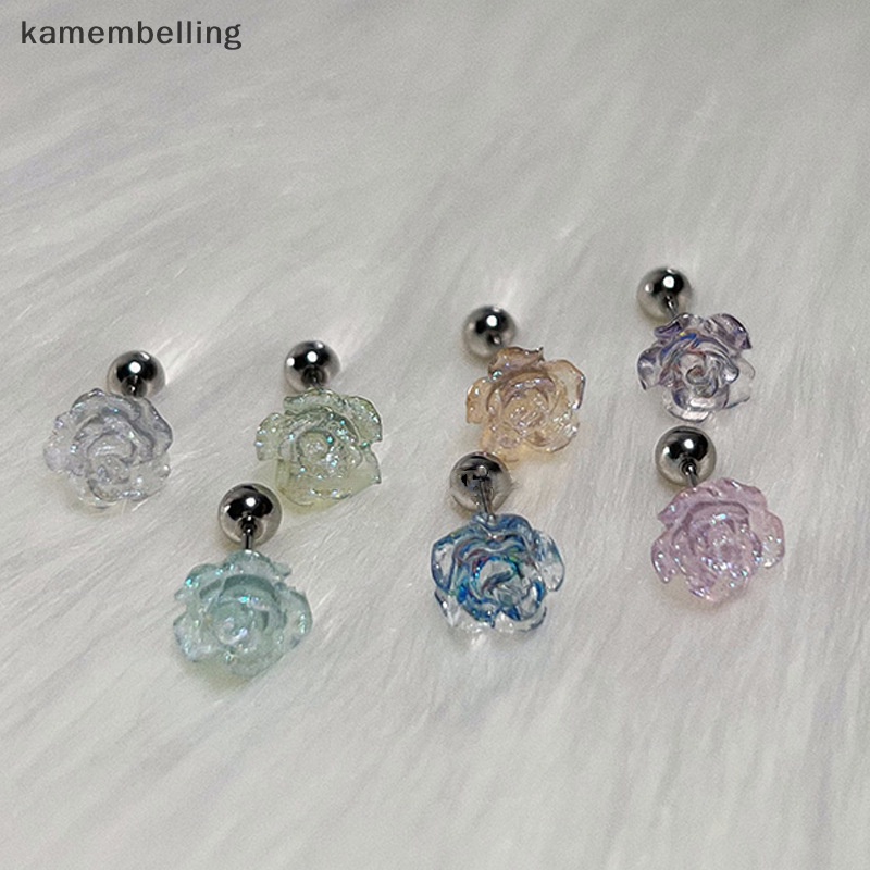 1 Đôi Khuyên Tai Hình Xoắn Ốc Đính Hoa Nhiều Màu Thời Trang Cho Nữ