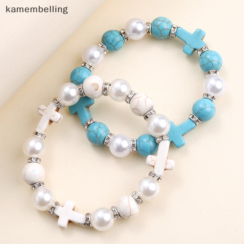 Vòng Tay Chuỗi Hạt Ngọc Trai Co Giãn Phong Cách Punk Thời Trang Cho Nam