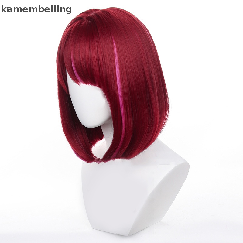 Tóc Giả Ngắn 34cm Màu Đỏ Tím Hóa Trang Nhân Vật Oshi No Ko Arima Kana