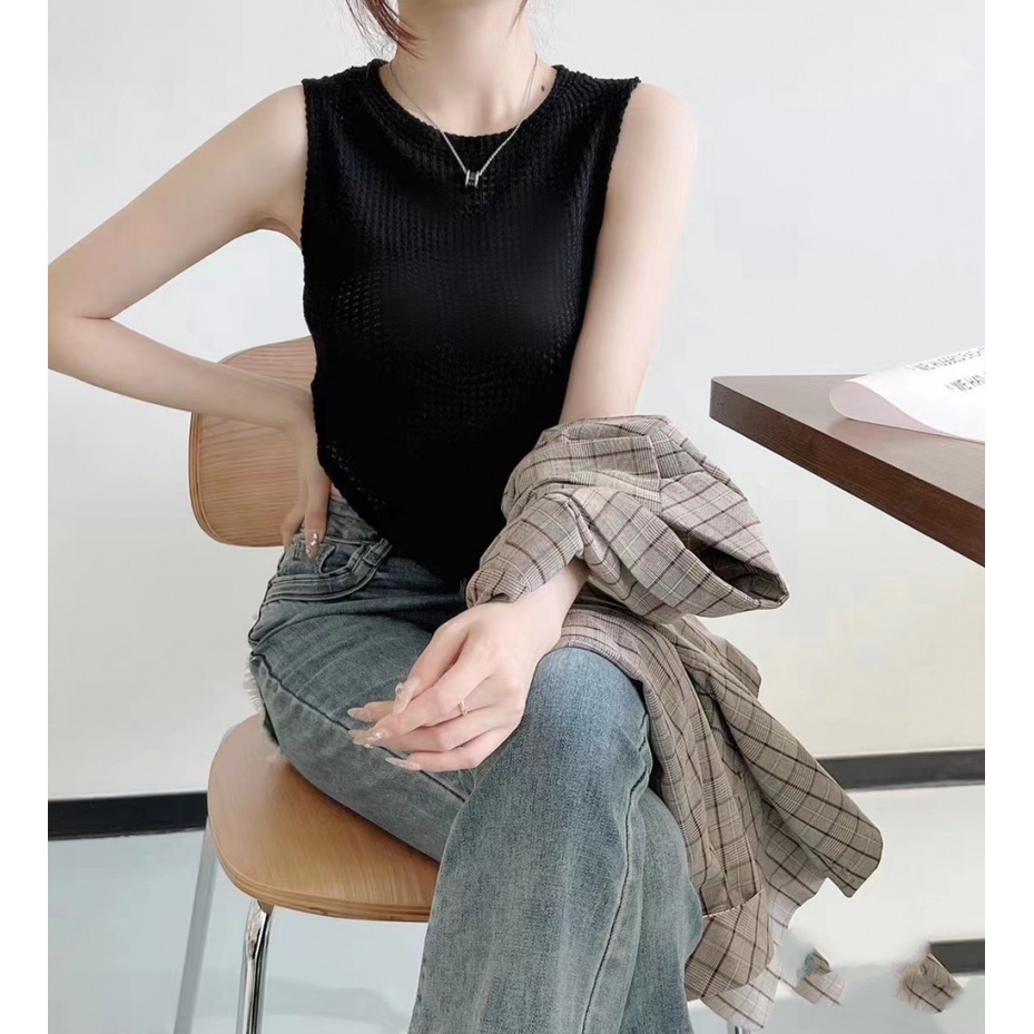 Áo Thun Ba Lỗ Dáng Ôm Màu Trơn Thời Trang Mùa Hè Hàn Quốc 2023