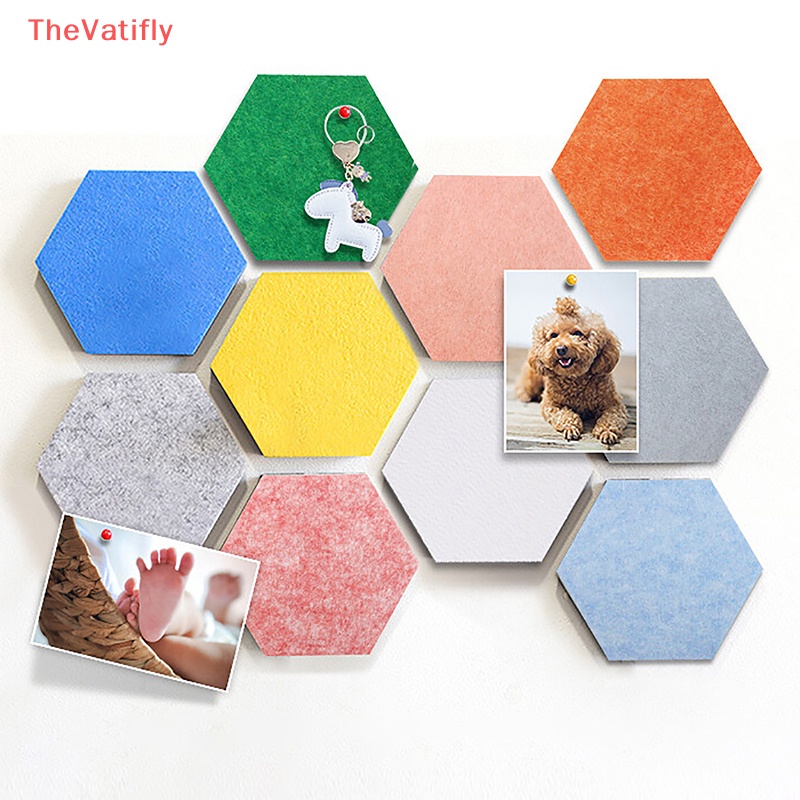 [Thevaly] 10 Miếng Dán Tường Bằng Vải Nỉ Hình Lục Giác