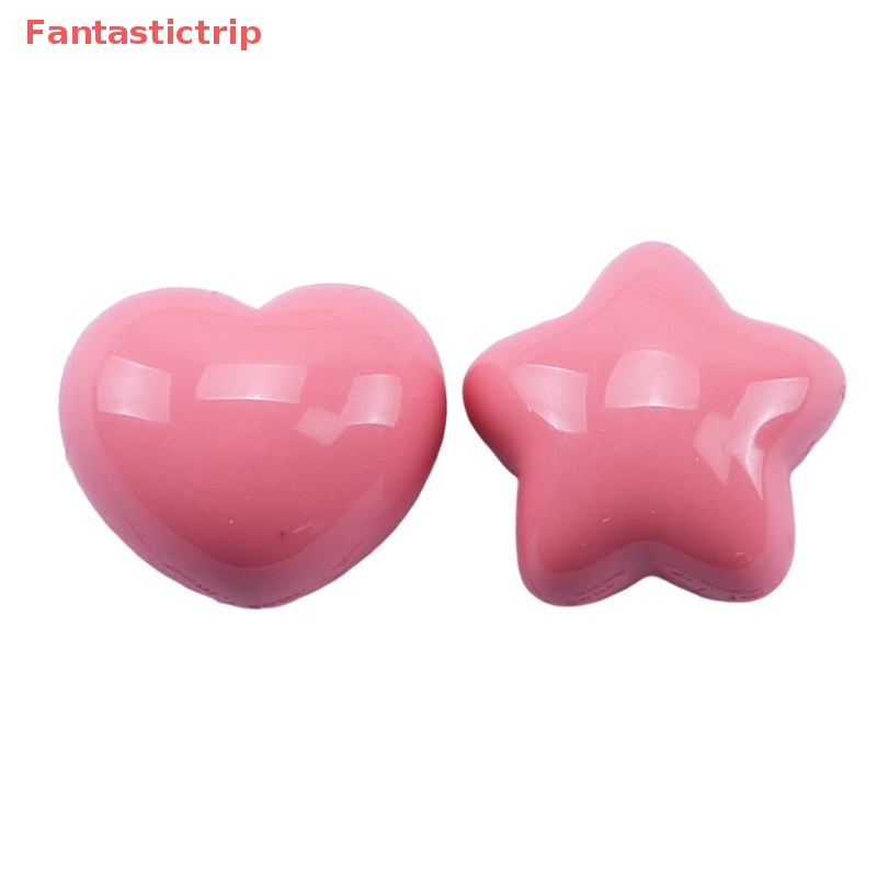 [Fantastictrip] Set 10 Kẹp Tóc Resin Hình Ngôi Sao / Trái Tim Dễ Thương Bằng Nhựa Resin Tự Làm Phụ Kiện Trang Sức Điện Thoại Di Động