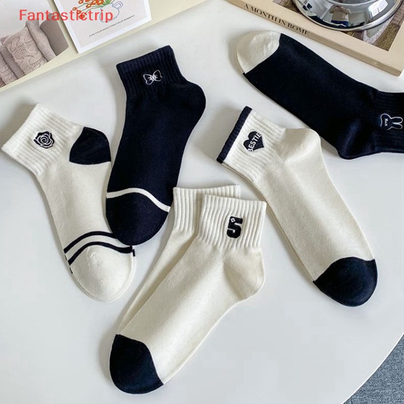 Vớ Cotton Thoáng Khí Thêu Họa Tiết Dễ Thương Thời Trang Xuân Hè 2023 Cho Nữ