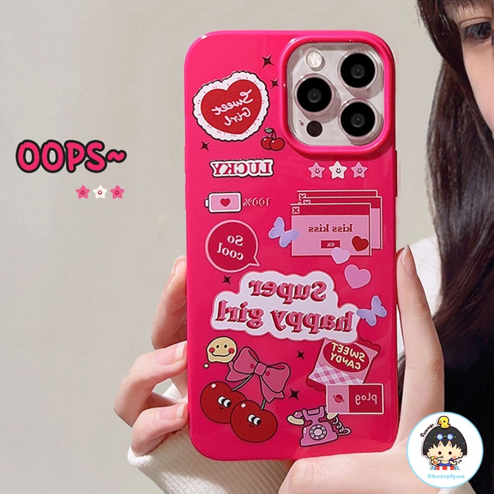 Ốp Điện Thoại TPU Mềm Siêu Mỏng Hình Cô Gái Màu Hồng Cho IPhone 14 Pro Max 13 12 11 Pro Max XS XR 7 8 Plus