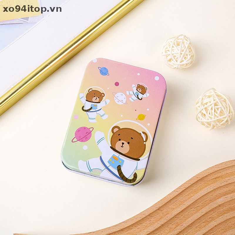 Hộp Thiếc Đựng Trang Sức / Kẹo / Thẻ Họa Tiết Hoạt Hình Dễ Thương