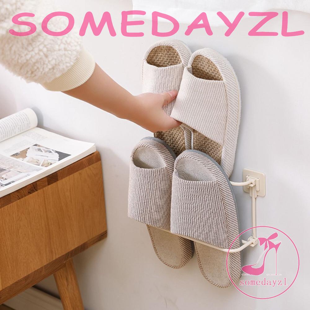 Giá Treo Dép Hai Tầng Gắn Tường Không Cần Đục Lỗ