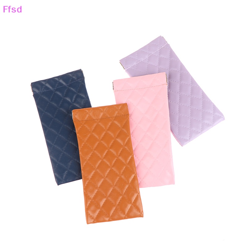 {Ffsd} Túi Đựng Mắt Kính Bằng Da PVC Mềm Chống Thấm Nước Có Kẹp Lò Xo