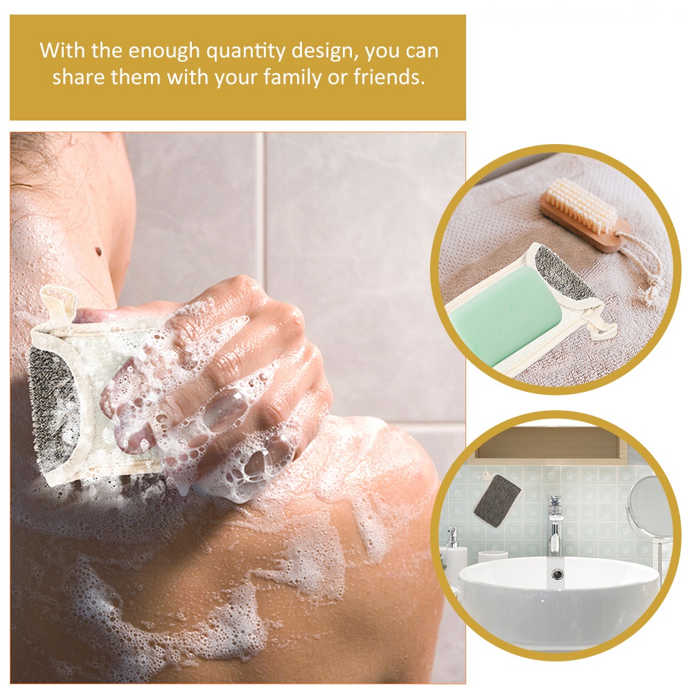 Set 4 Túi Lưới Xơ Mướp Màu Đen Đựng Xà Phòng Tẩy Tế Bào Chết Toàn Thân