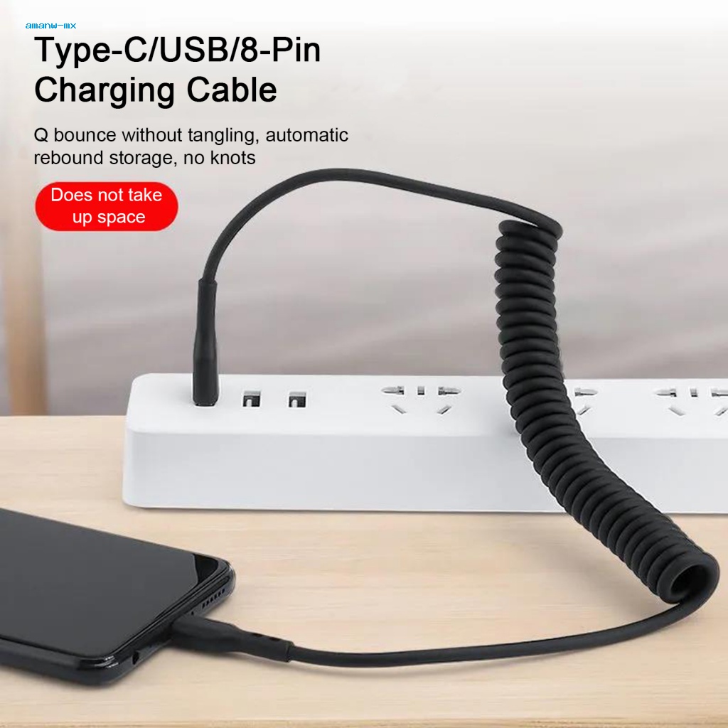 Cáp Sạc Nhanh Type-C / USB / 8-Pin 5A Có Thể Uốn Cong Tiện Dụng