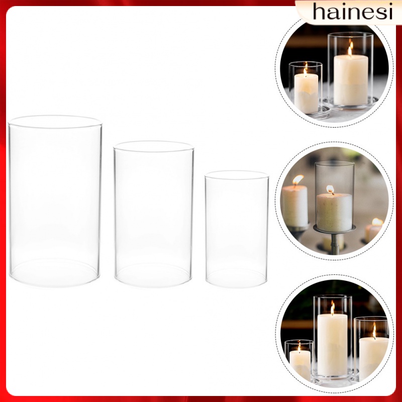 Bộ 3 Đèn Lồng Thủy Tinh Trong Suốt Kiểu Cổ Điển Dùng Trang Trí Nhà Cửa