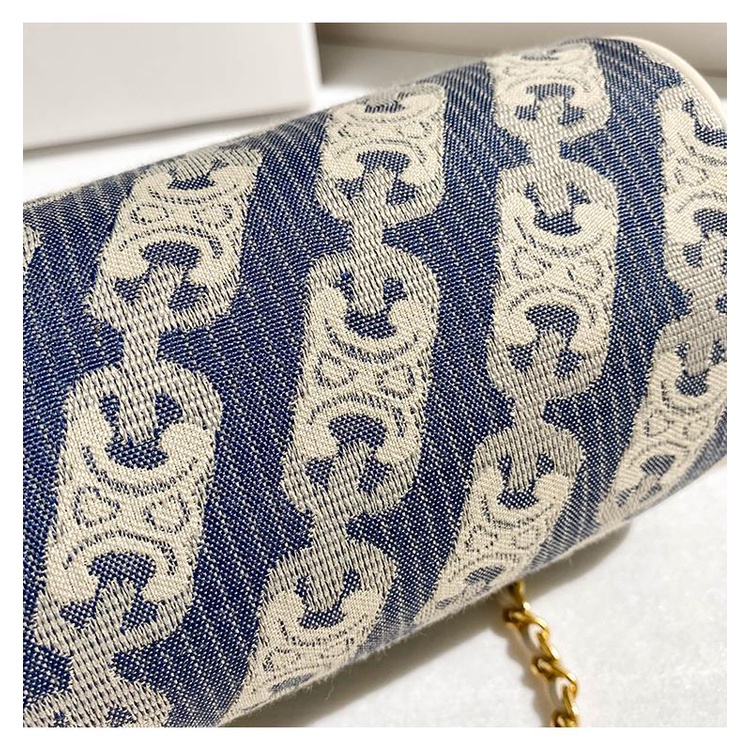 Túi Đeo Chéo Da Thật Dáng Tròn Nhỏ Phối Dây Xích Thời Trang 2023 Cho Bạn Gái