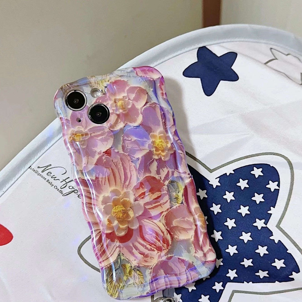 Ốp Điện Thoại TPU Dẻo Màu Blue-ray Họa Tiết Hoa Hồng &amp; Vòng Tay &amp; Dây Đeo Chống Sốc Cho IPhone 14 13 12 11 Pro Max