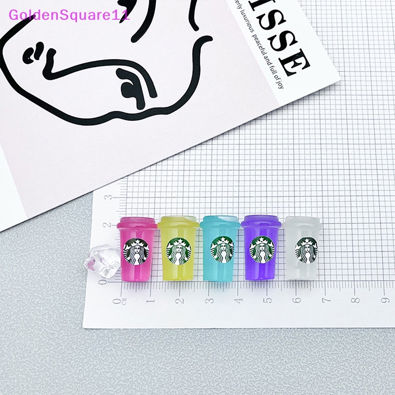 Set 5 Mô Hình Tách Cà Phê Bằng Nhựa Resin Màu Vàng Dạ Quang Trang Trí Nhà Cửa / Xe Hơi