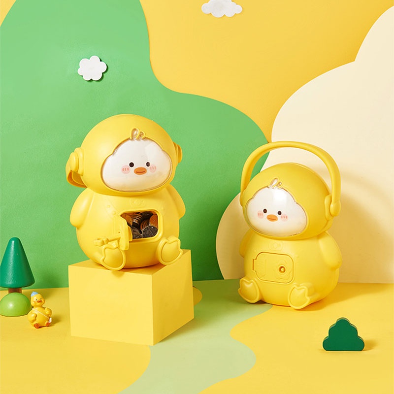 Ống Heo Tiết Kiệm Tiền Hình Vịt Vàng Hoạt Hình Đáng Yêu Dành Cho Trẻ Em