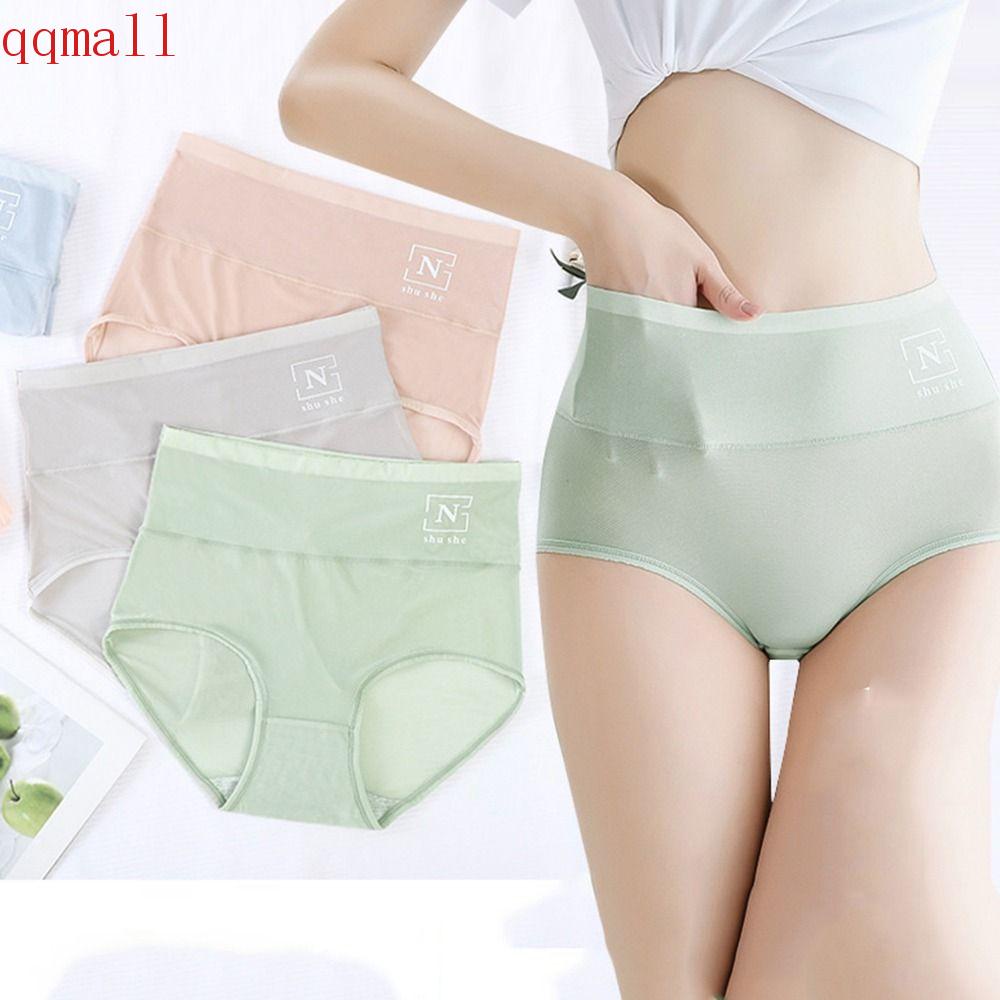 Quần Lót Cotton Lụa Lưng Cao Thoáng Khí Thoải Mái Cho Nữ