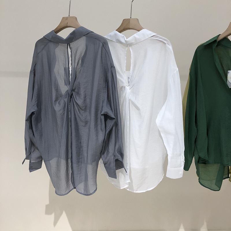 [F &amp; X] Áo Khoác Siêu Mỏng Cỡ Lớn Thắt Nút Sau Lưng Chống Nắng Cho Nữ Zeng Colormer
