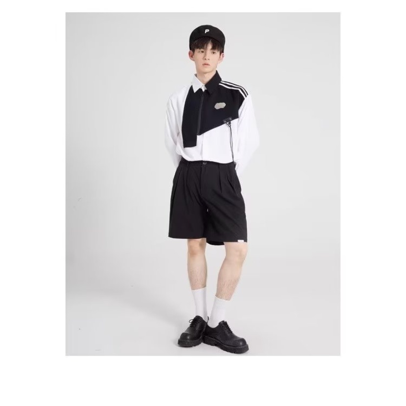 Áo Sơ Mi Dáng Rộng Thiết Kế Chắp Vá Phong Cách Mùa Thu Mới Cho Nam Và Nữ