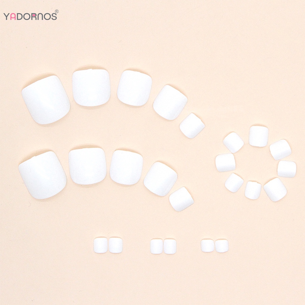 YADORNOS Móng Chân Giả Màu Trơn Trắng Và Dày
