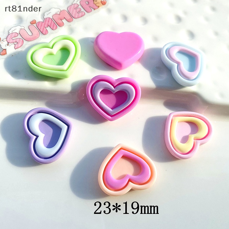 Rt Set 10 Phụ Kiện Trang Trí Điện Thoại Hình Trái Tim Nhiều Màu Sắc DIY