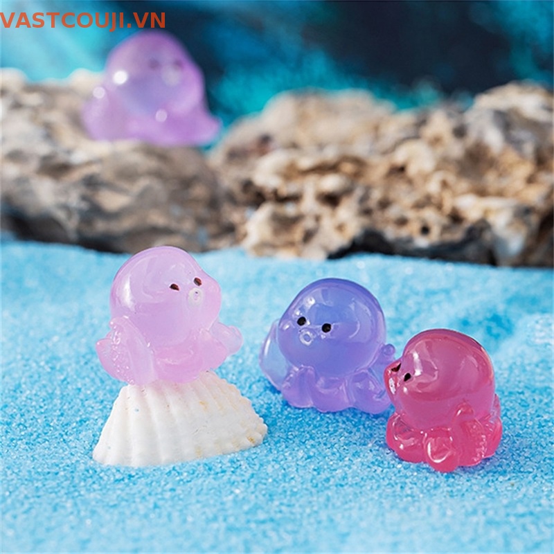 Bộ 2 Tượng Bạch Tuộc Dạ Quang Dùng Trang Trí Tiểu Cảnh