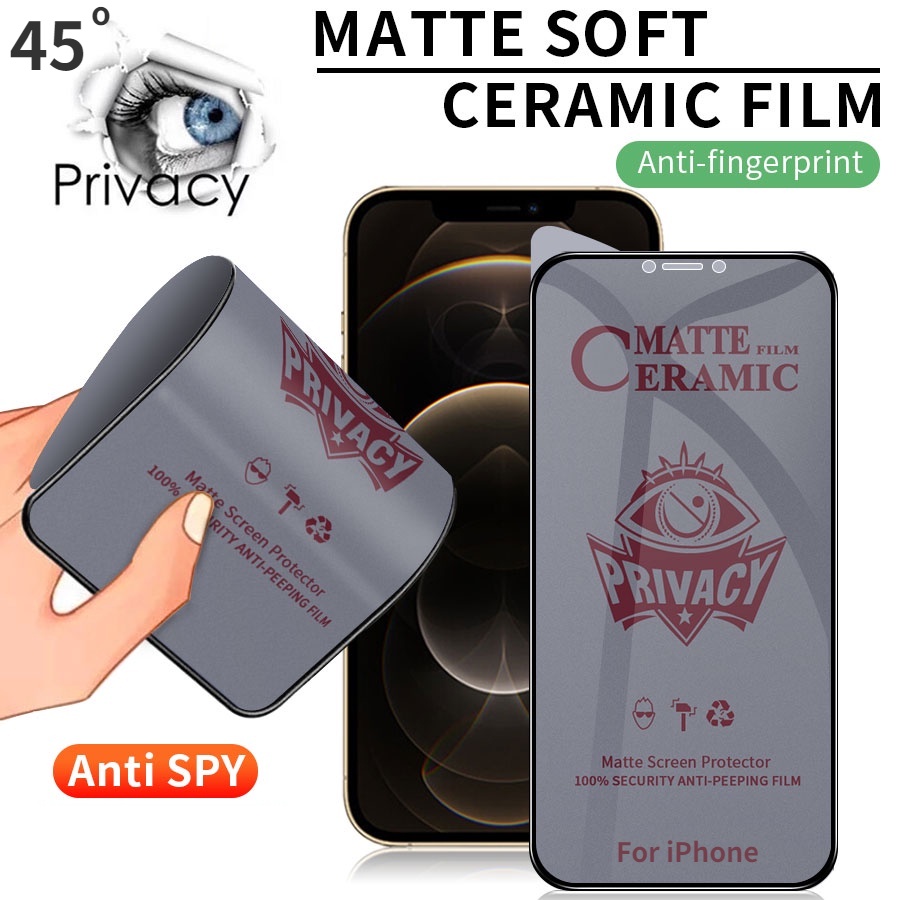 Kính cường lực chống nhìn trộm full màn cho iPhone 11 12 13 14 Pro Max Mini Plus X XR XS Max 6 6s 7 8 Plus